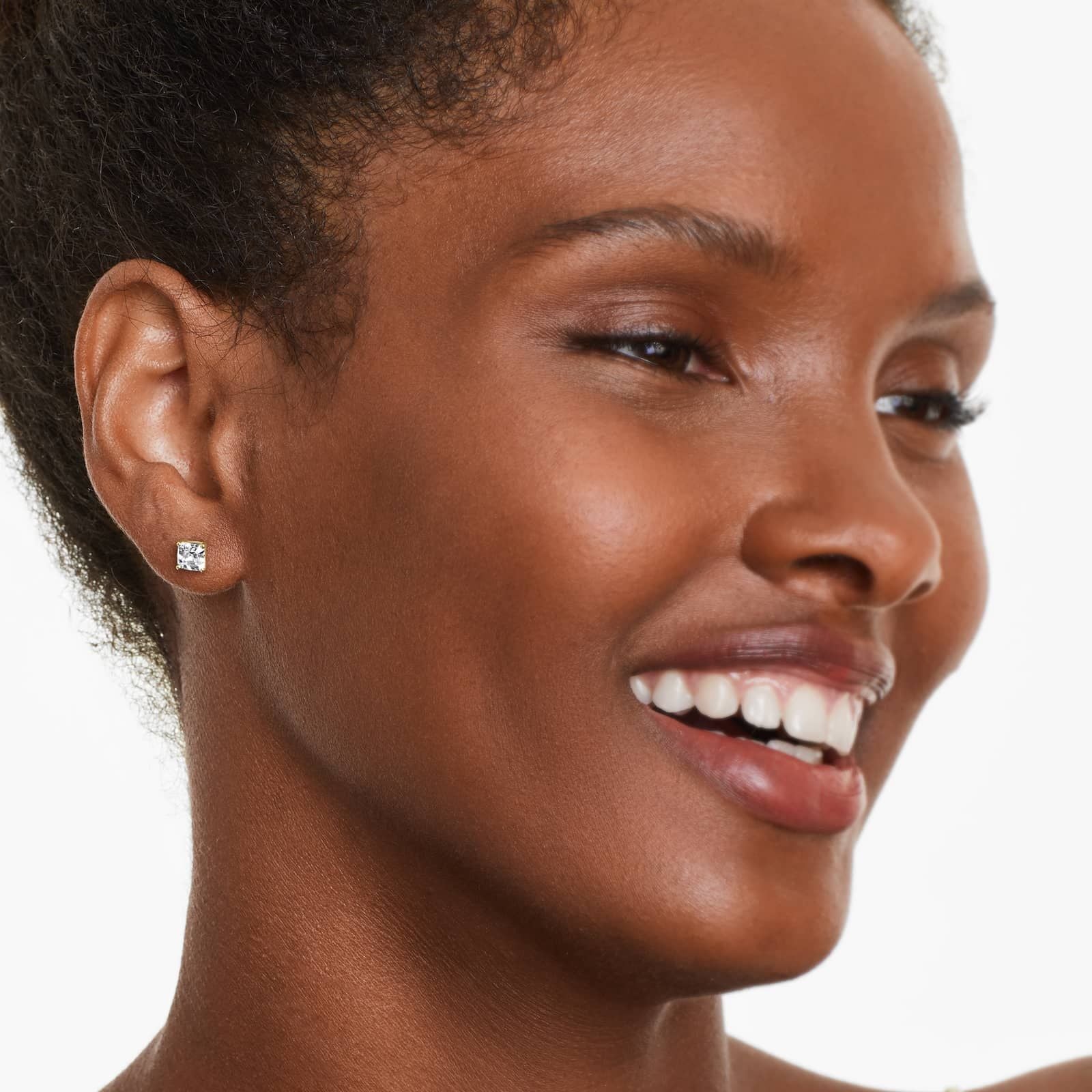 Asscher Lab Grown Diamond Push Back Stud Earrings, EF Color, VS Clarity, IGI Certified