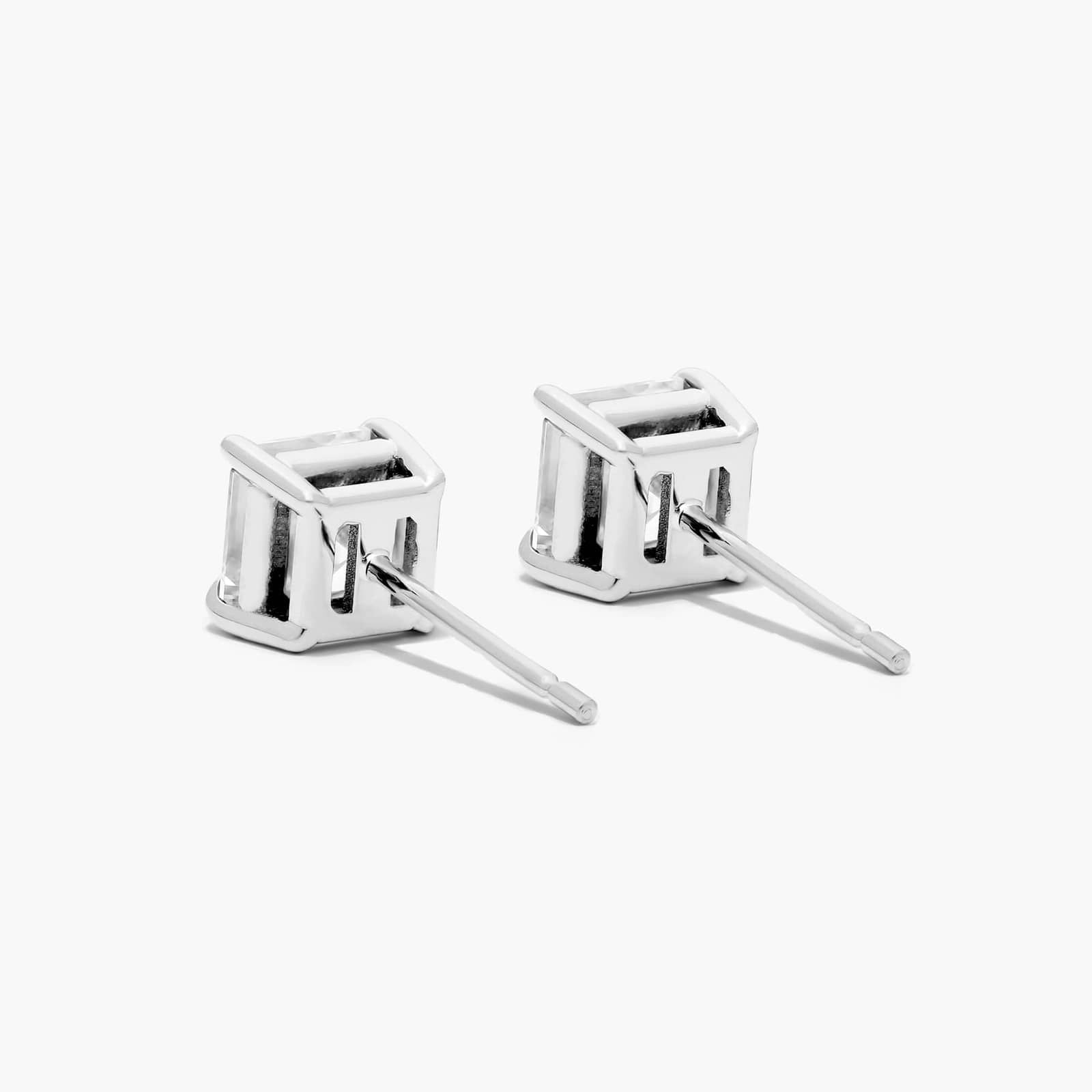 Asscher Lab Grown Diamond Push Back Stud Earrings, EF Color, VS Clarity, IGI Certified
