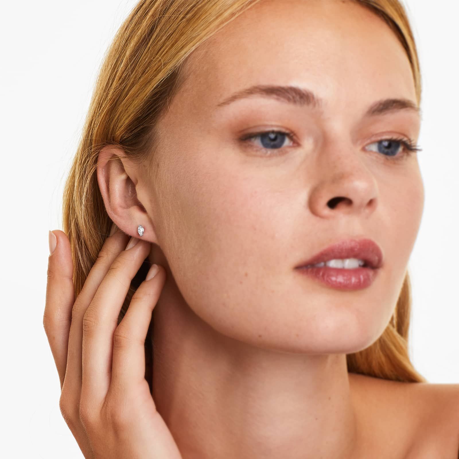 Marquise Lab Grown Diamond Push Back Stud Earrings, EF Color, VS Clarity, IGI Certified