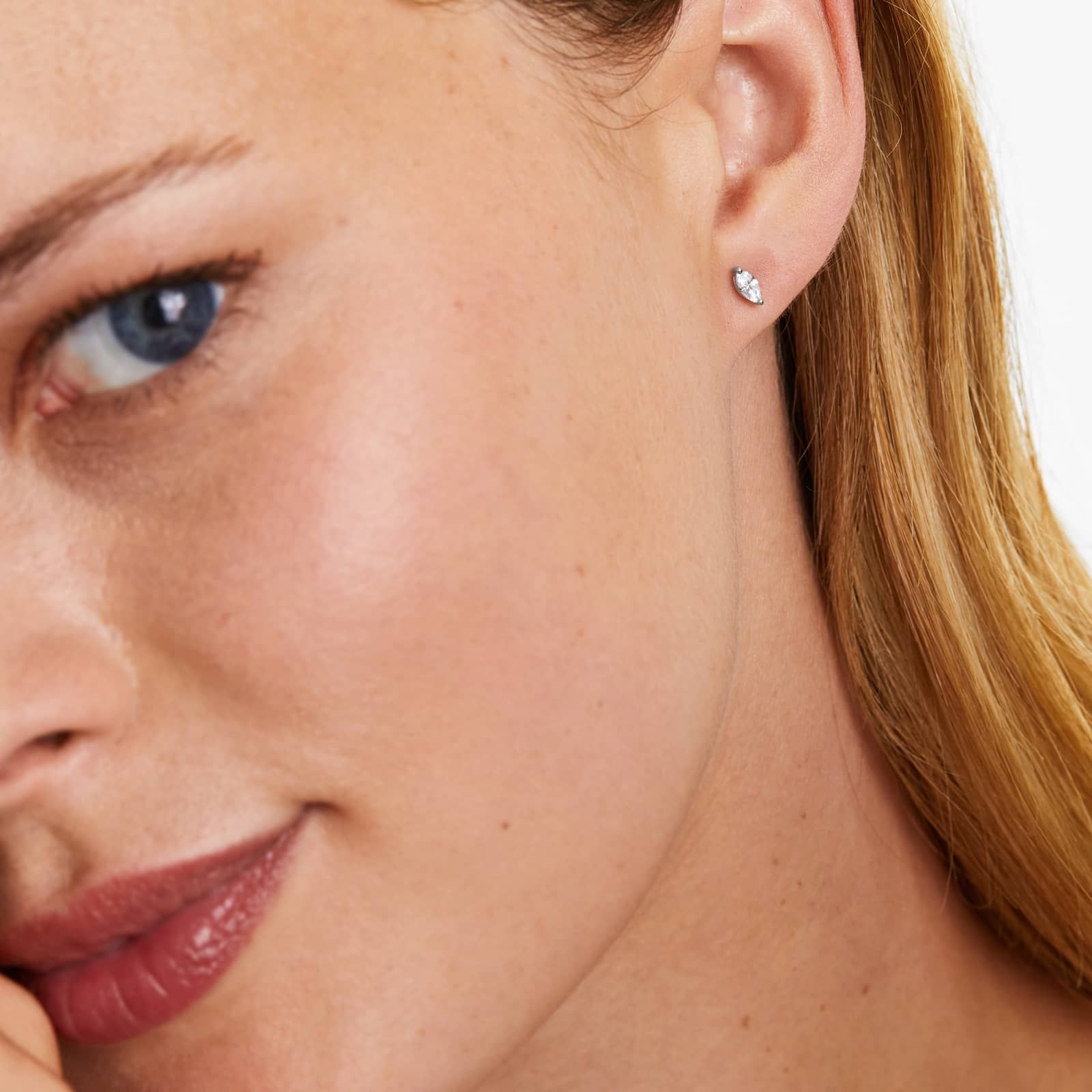 Marquise Lab Grown Diamond Push Back Stud Earrings, EF Color, VS Clarity, IGI Certified