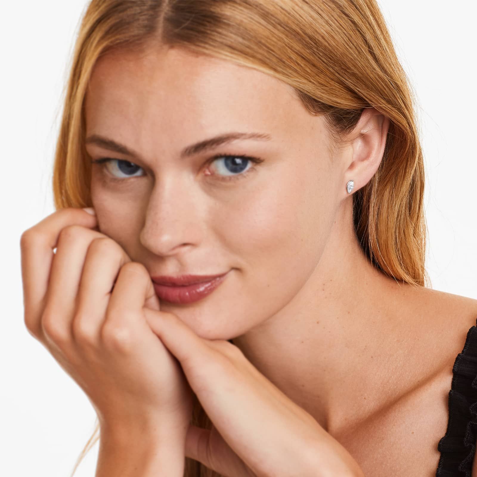 Marquise Lab Grown Diamond Push Back Stud Earrings, EF Color, VS Clarity, IGI Certified