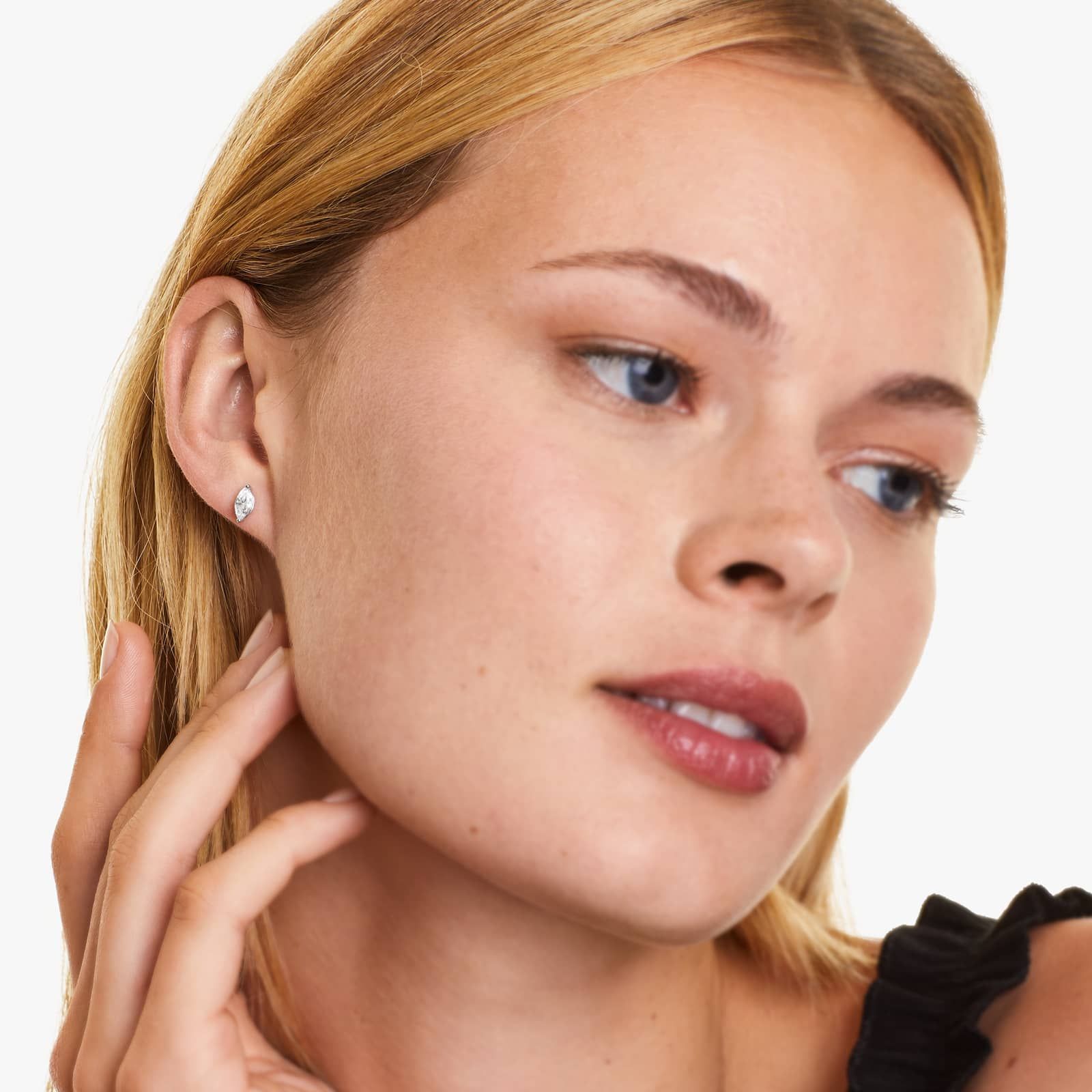 Marquise Lab Grown Diamond Push Back Stud Earrings, EF Color, VS Clarity, IGI Certified