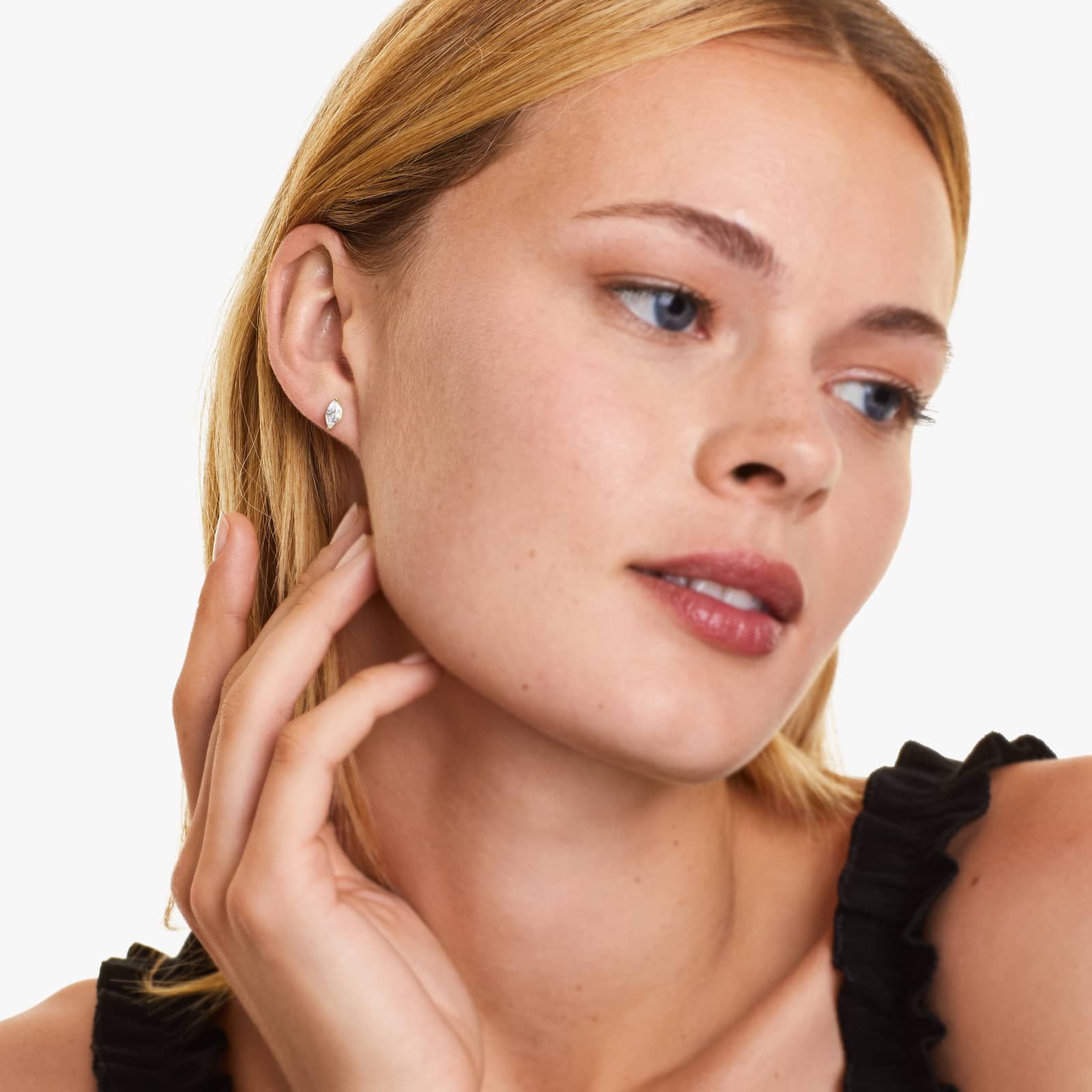 Marquise Lab Grown Diamond Push Back Stud Earrings, EF Color, VS Clarity, IGI Certified