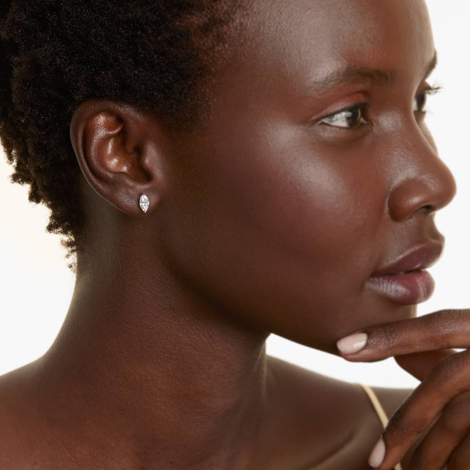 Marquise Lab Grown Diamond Push Back Stud Earrings, EF Color, VS Clarity, IGI Certified