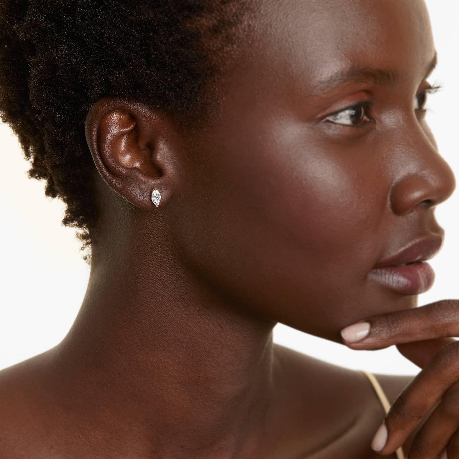 Marquise Lab Grown Diamond Push Back Stud Earrings, EF Color, VS Clarity, IGI Certified