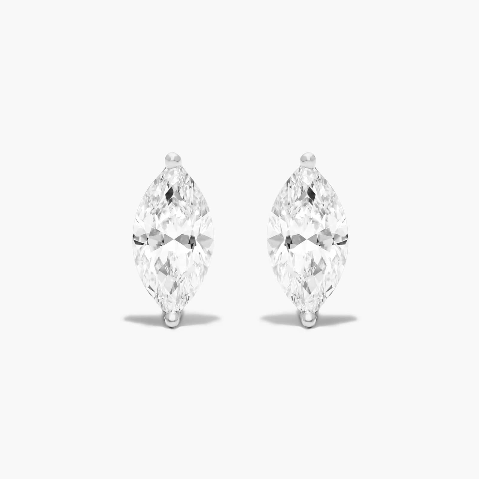 Marquise Lab Grown Diamond Push Back Stud Earrings, EF Color, VS Clarity, IGI Certified