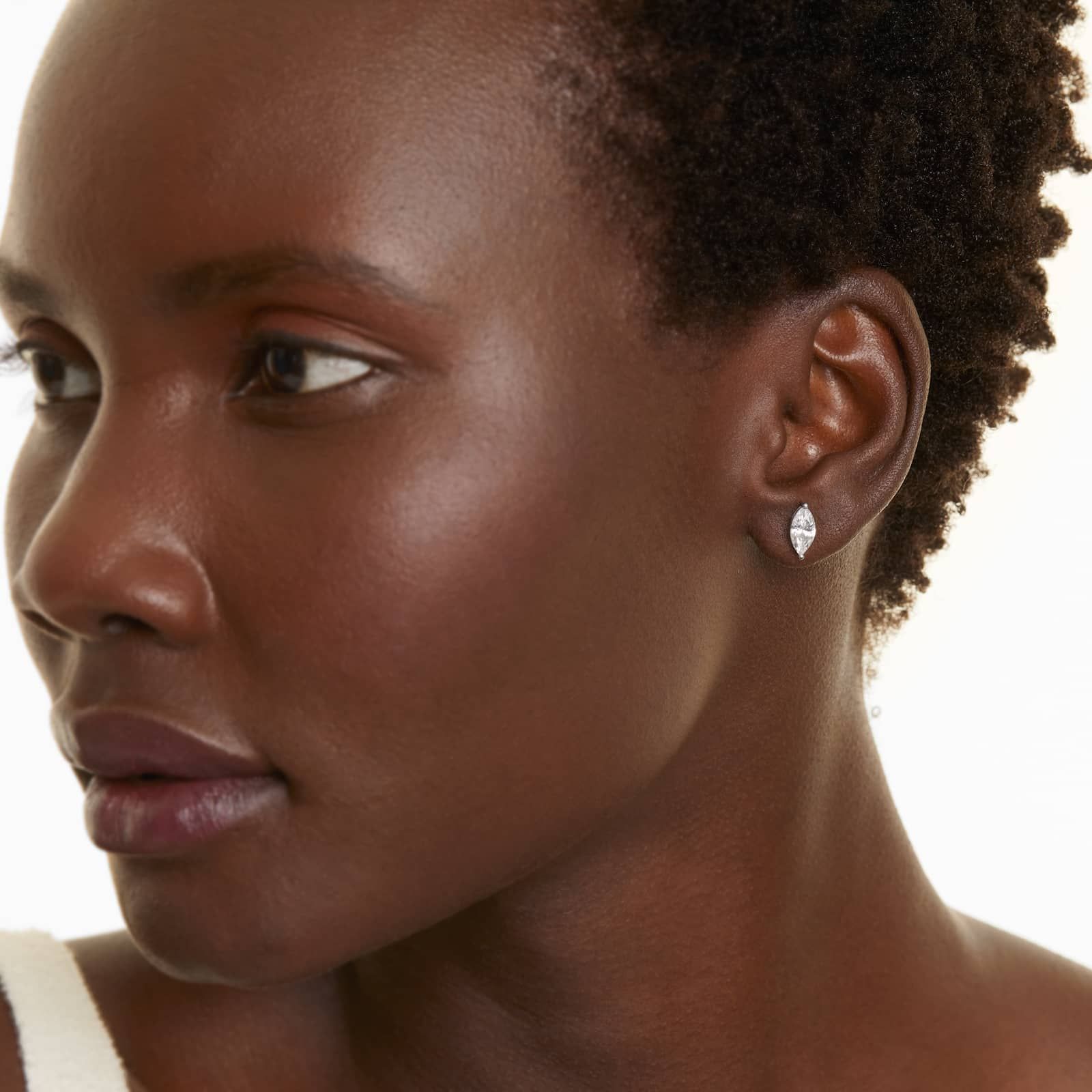 Marquise Lab Grown Diamond Push Back Stud Earrings, EF Color, VS Clarity, IGI Certified