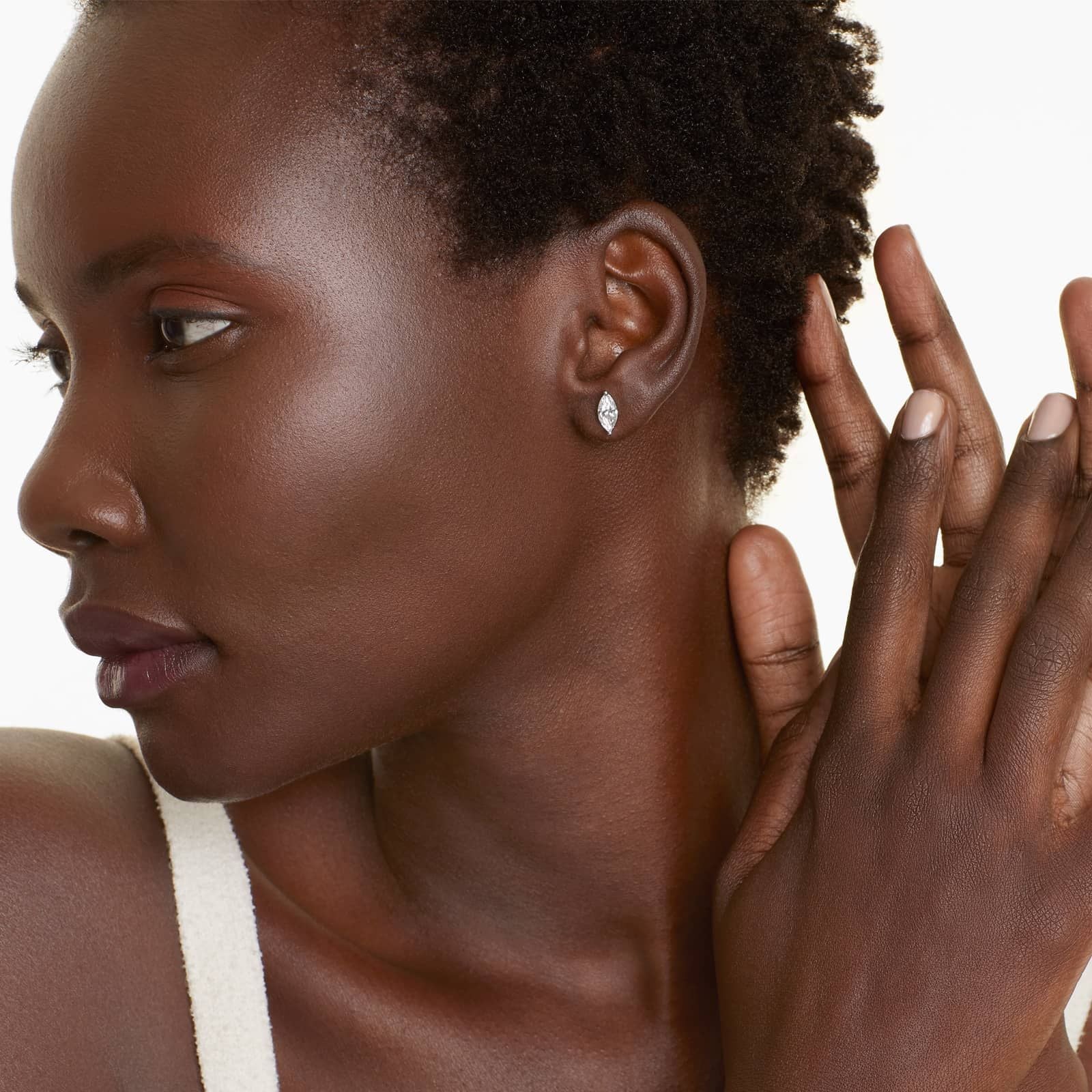 Marquise Lab Grown Diamond Push Back Stud Earrings, EF Color, VS Clarity, IGI Certified