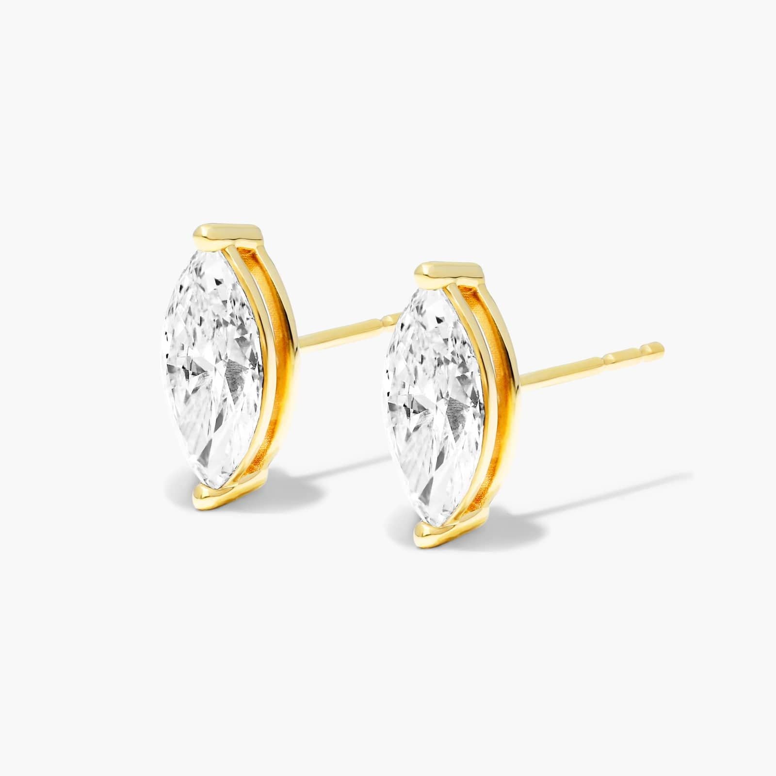 Marquise Lab Grown Diamond Push Back Stud Earrings, EF Color, VS Clarity, IGI Certified