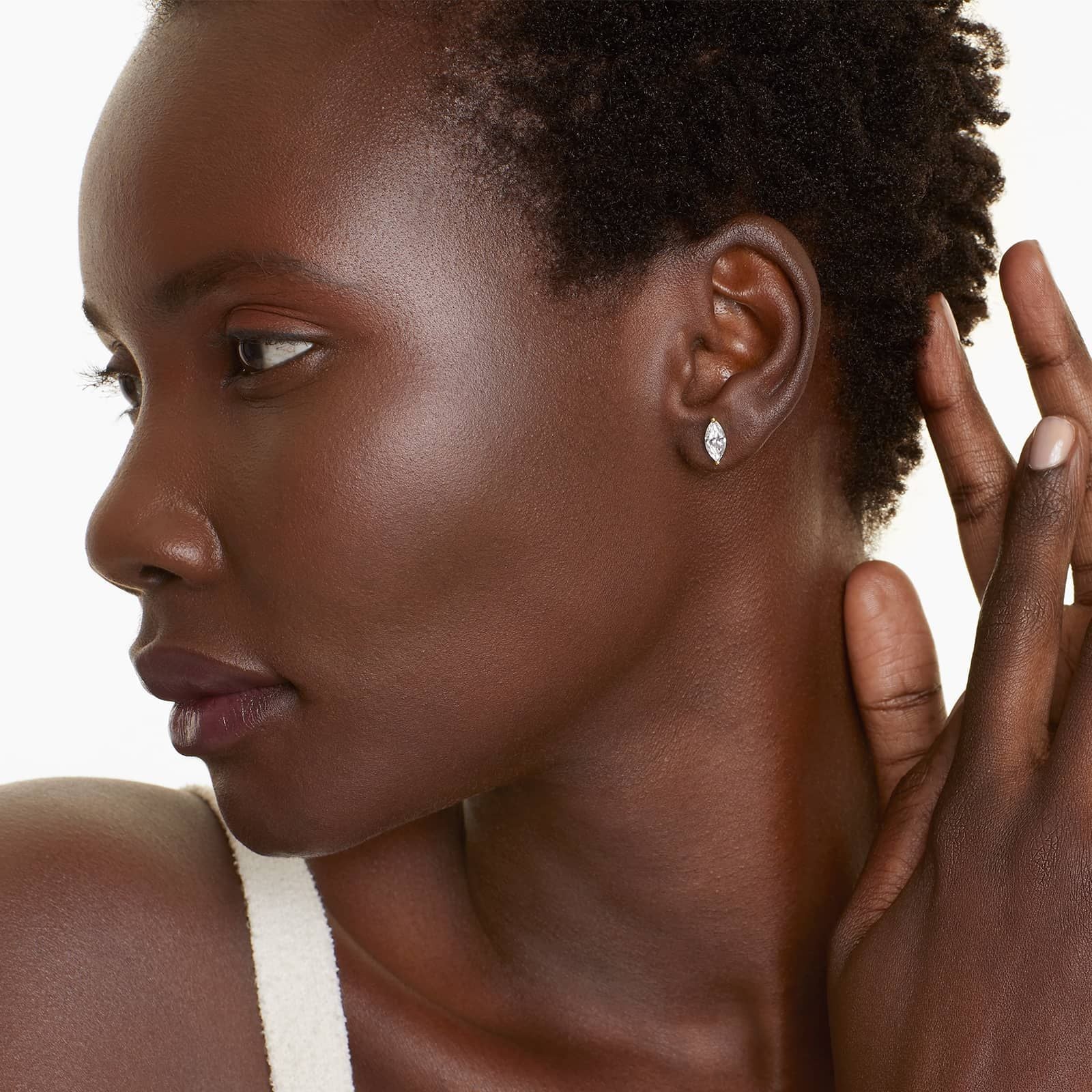 Marquise Lab Grown Diamond Push Back Stud Earrings, EF Color, VS Clarity, IGI Certified