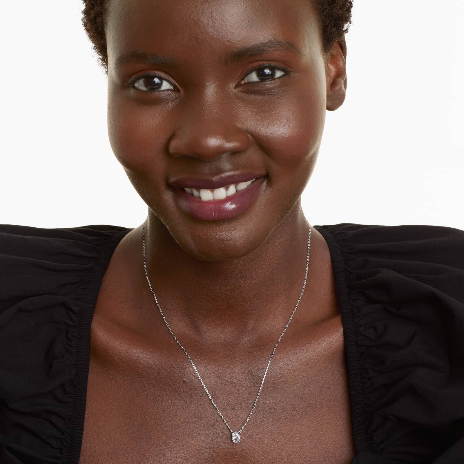 Oval Lab Grown Diamond Solitaire Pendant With Chain, EF Color, VS Clarity, IGI Certified