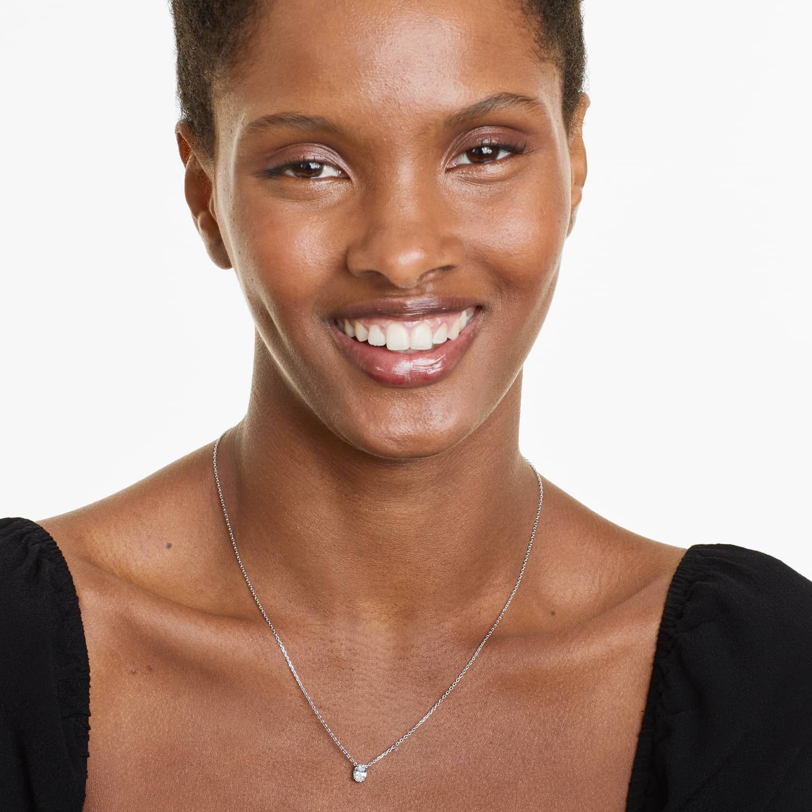 Oval Lab Grown Diamond Solitaire Pendant With Chain, EF Color, VS Clarity, IGI Certified