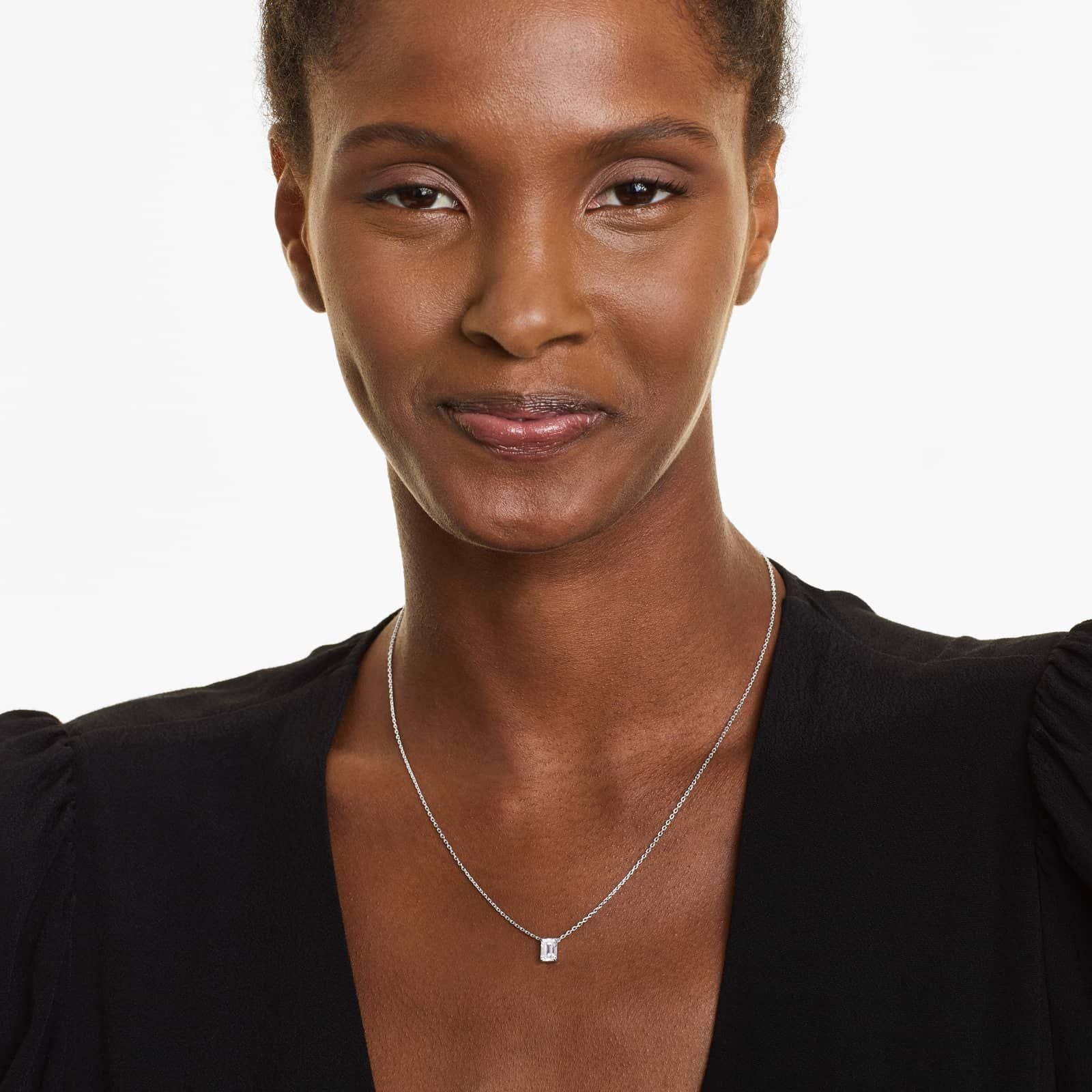 Emerald Lab Grown Diamond Solitaire Pendant With Chain, EF Color, VS Clarity, IGI Certified