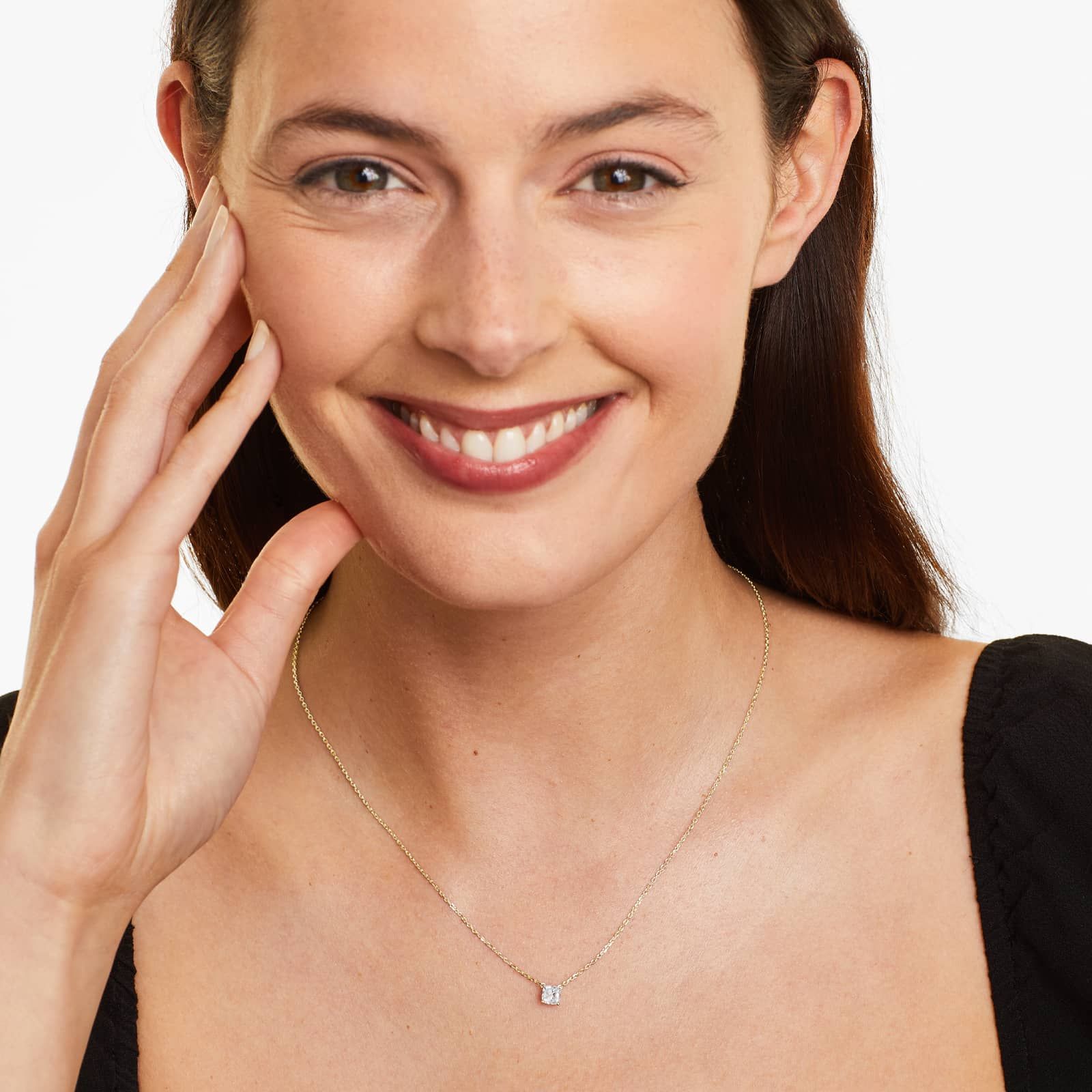 Cushion Lab Grown Diamond Solitaire Pendant With Chain, EF Color, VS Clarity, IGI Certified