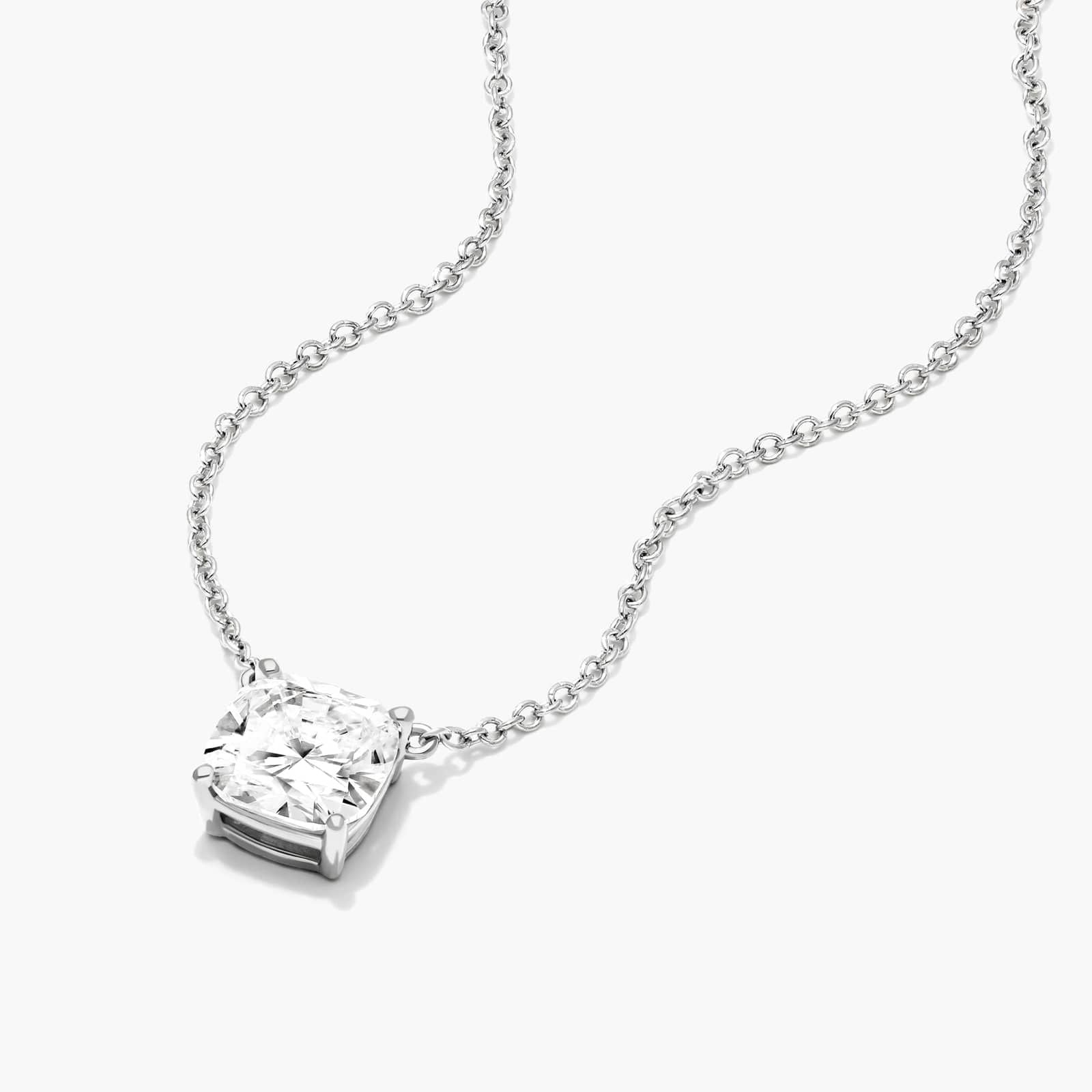 Cushion Lab Grown Diamond Solitaire Pendant With Chain, EF Color, VS Clarity, IGI Certified