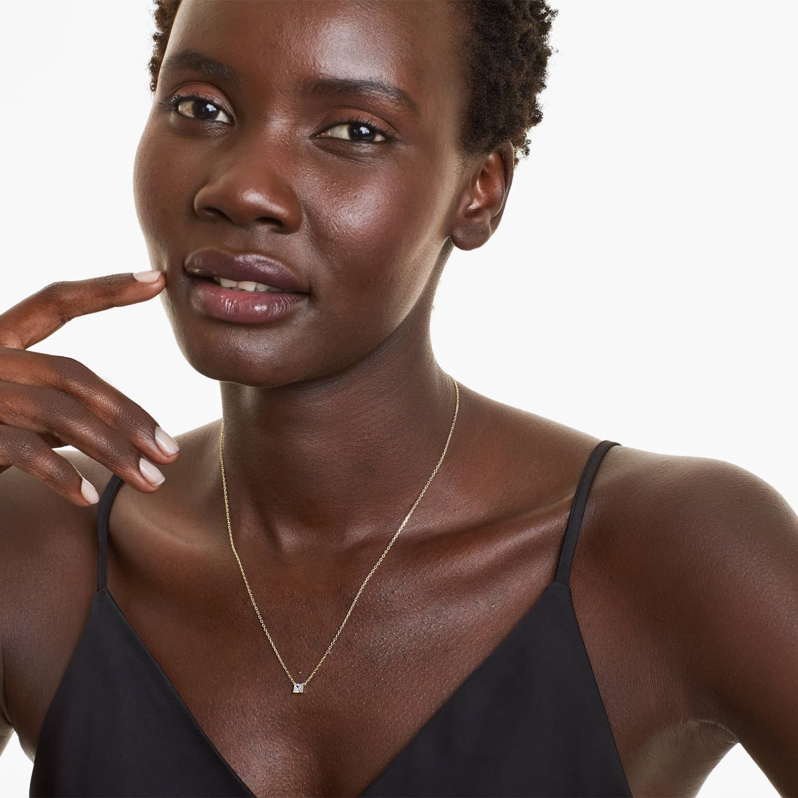 Princess Cut Lab Grown Diamond Solitaire Pendant With Chain, EF Color, VS Clarity, IGI Certified