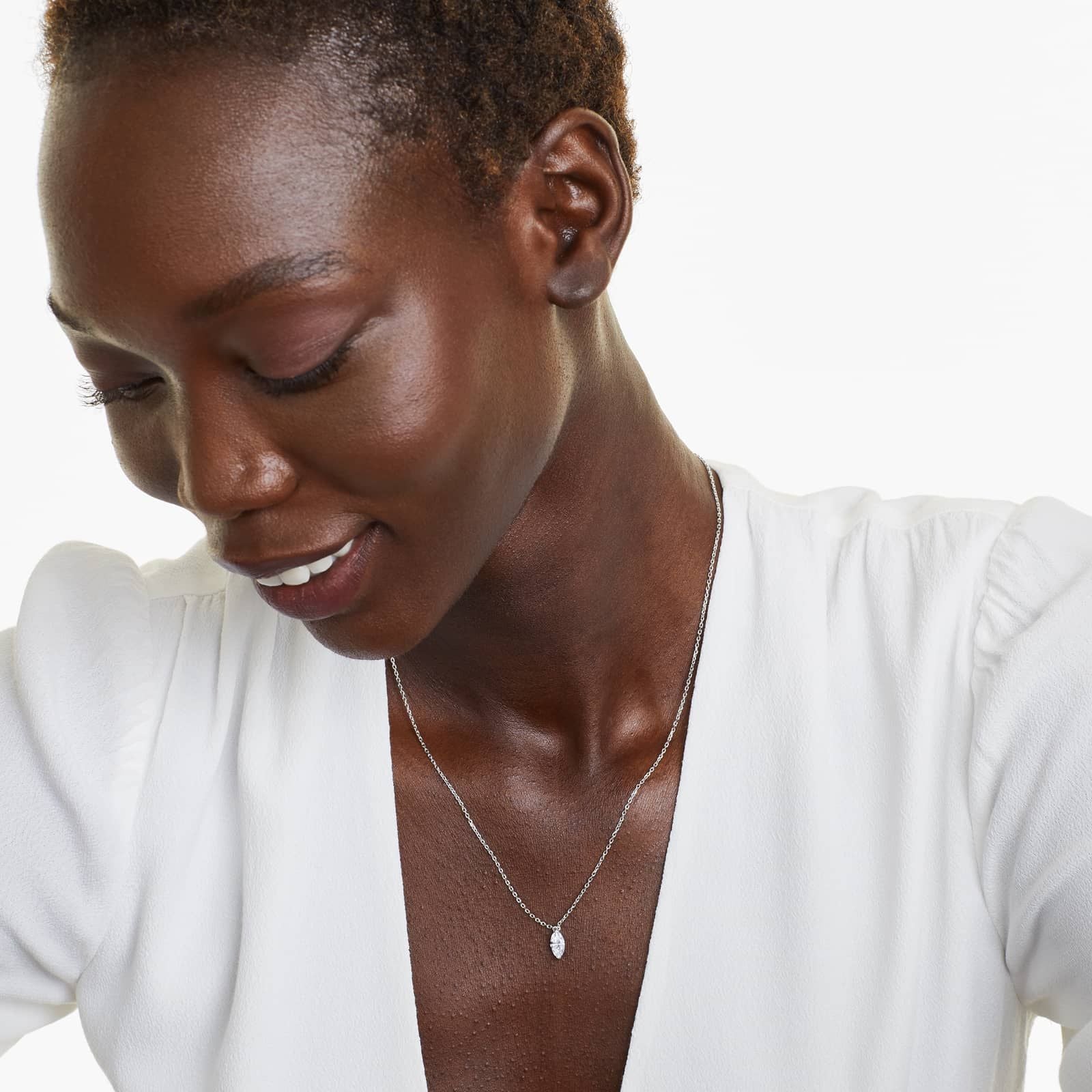 Marquise Lab Grown Diamond Solitaire Pendant With Chain, EF Color, VS Clarity, IGI Certified