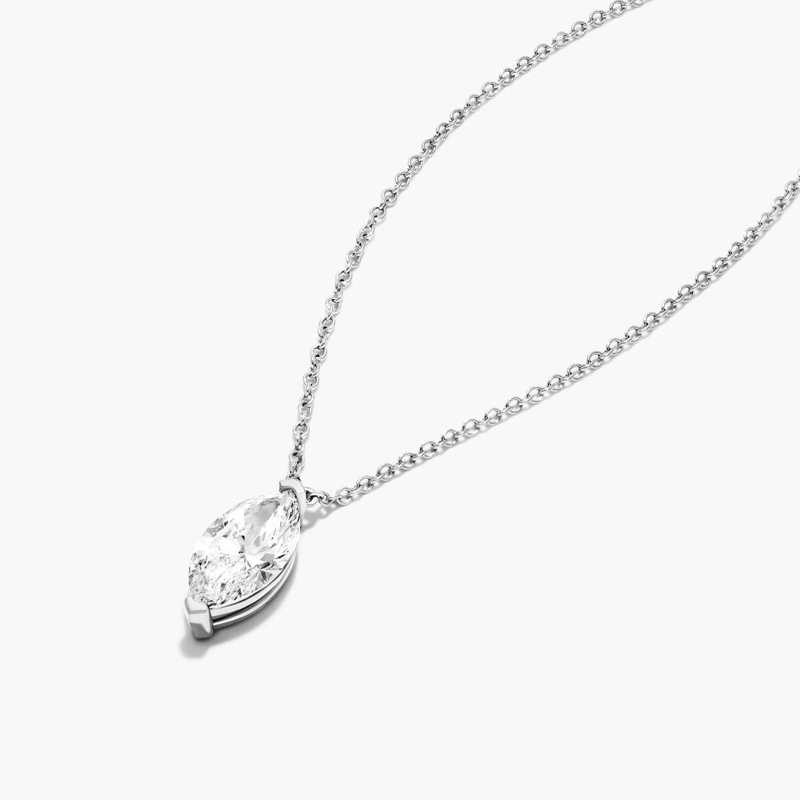 Marquise Lab Grown Diamond Solitaire Pendant With Chain, EF Color, VS Clarity, IGI Certified