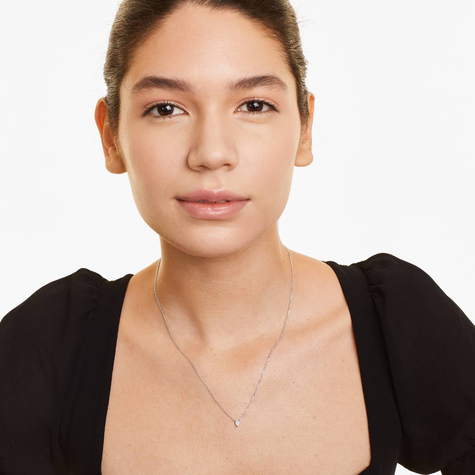 Pear Lab Grown Diamond Solitaire Pendant With Chain, EF Color, VS Clarity, IGI Certified