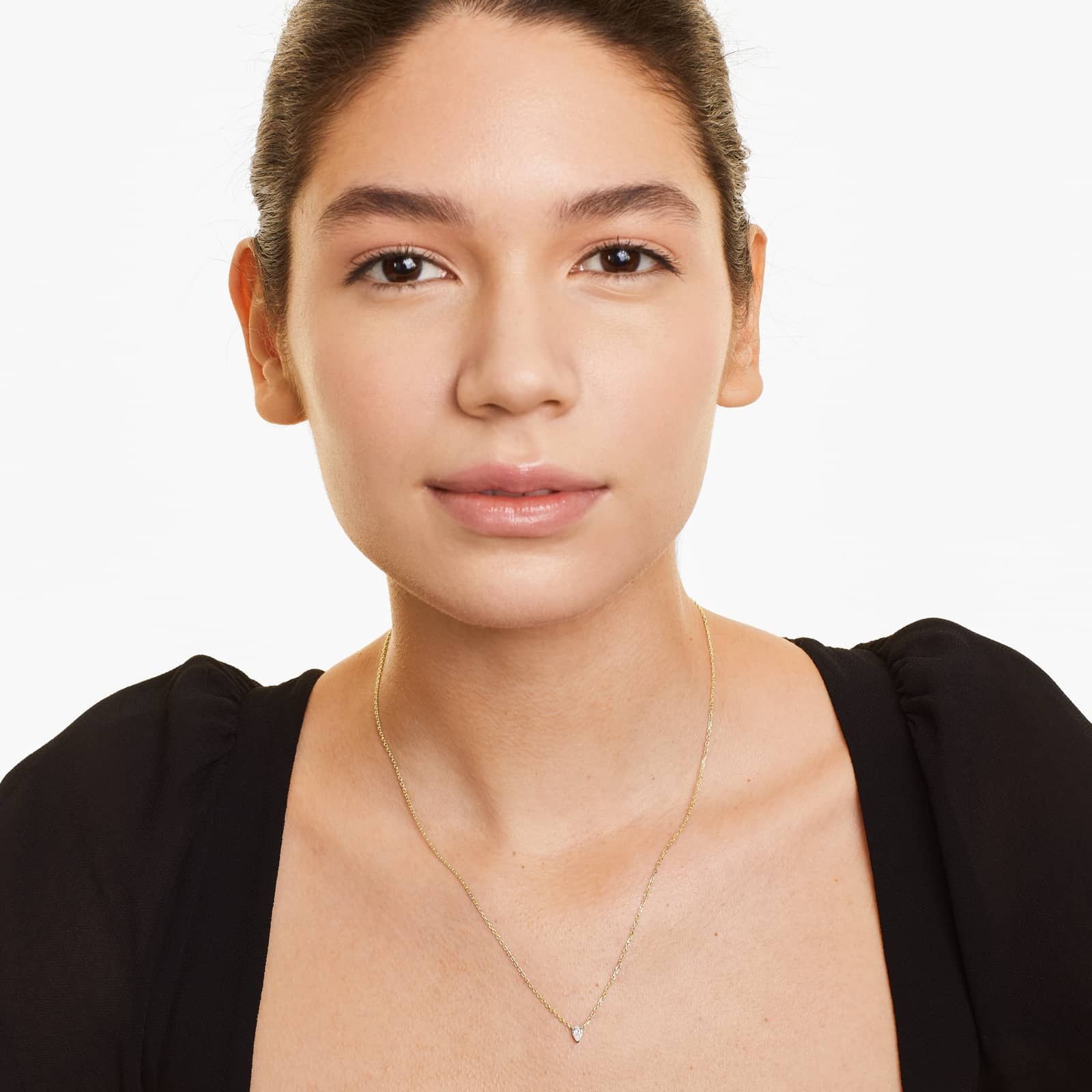 Pear Lab Grown Diamond Solitaire Pendant With Chain, EF Color, VS Clarity, IGI Certified