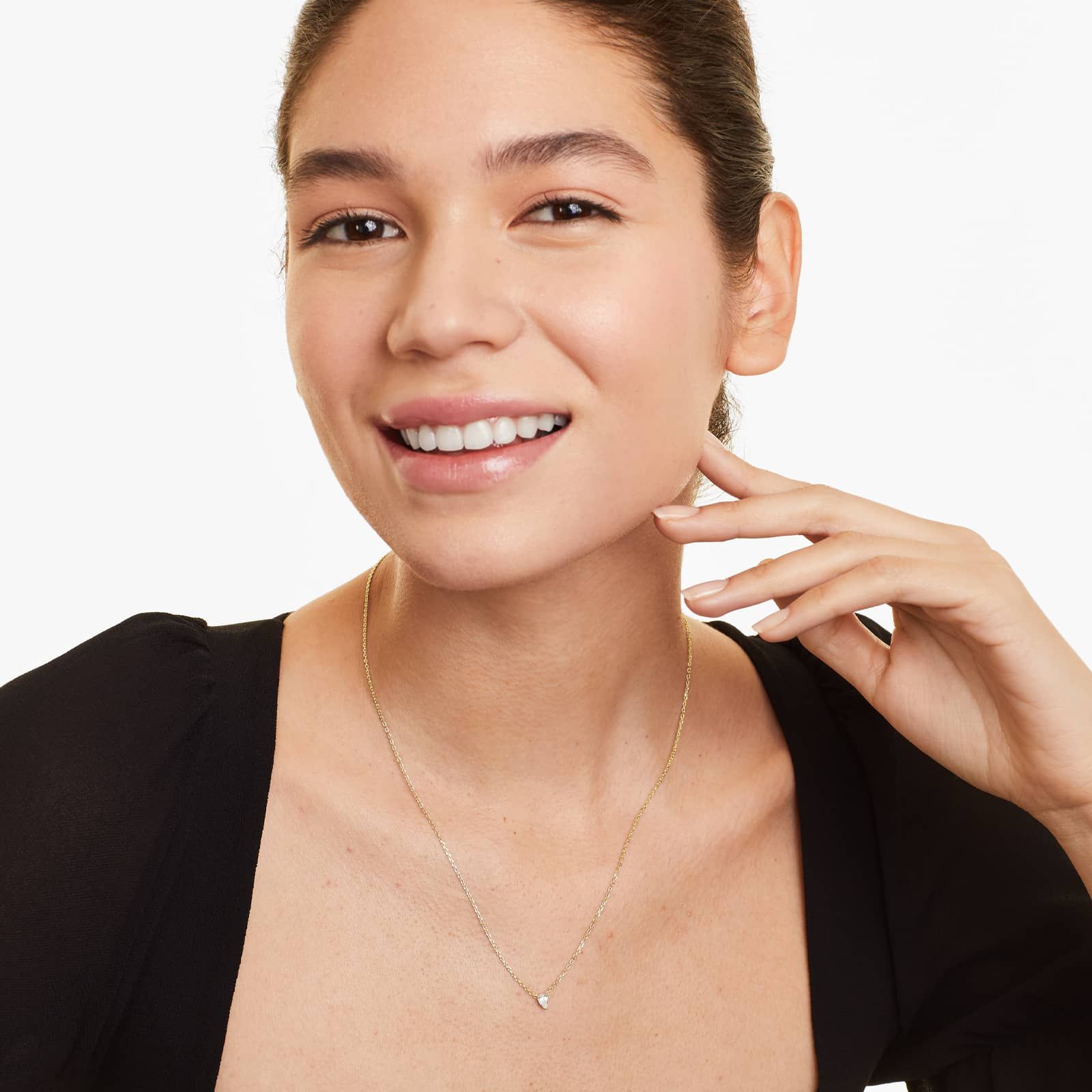 Pear Lab Grown Diamond Solitaire Pendant With Chain, EF Color, VS Clarity, IGI Certified