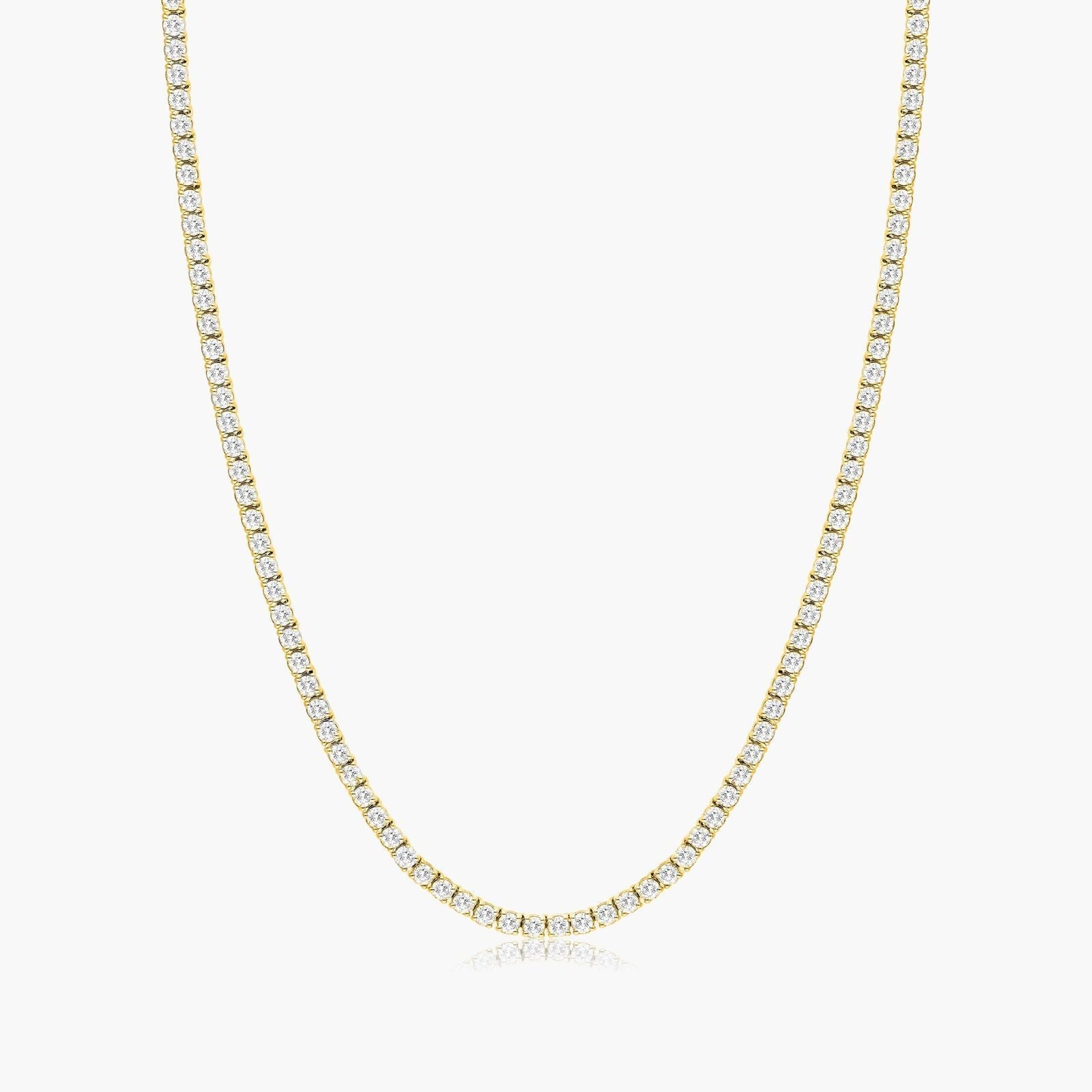 Round Lab Grown Diamond Tennis Necklace, EF Color, VS Clarity, IGI Certificate