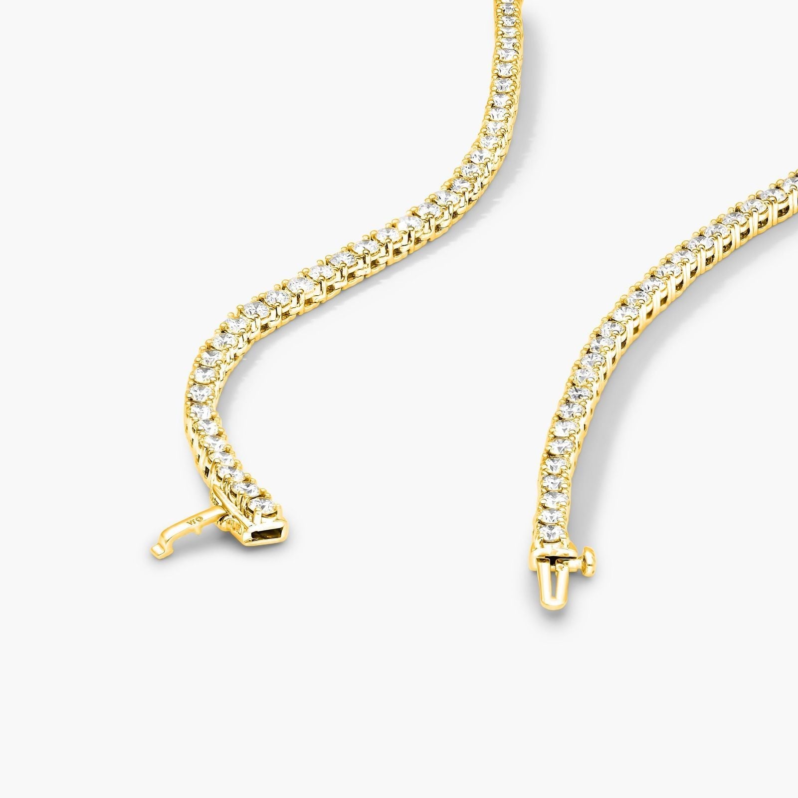 Round Lab Grown Diamond Tennis Necklace, EF Color, VS Clarity, IGI Certificate