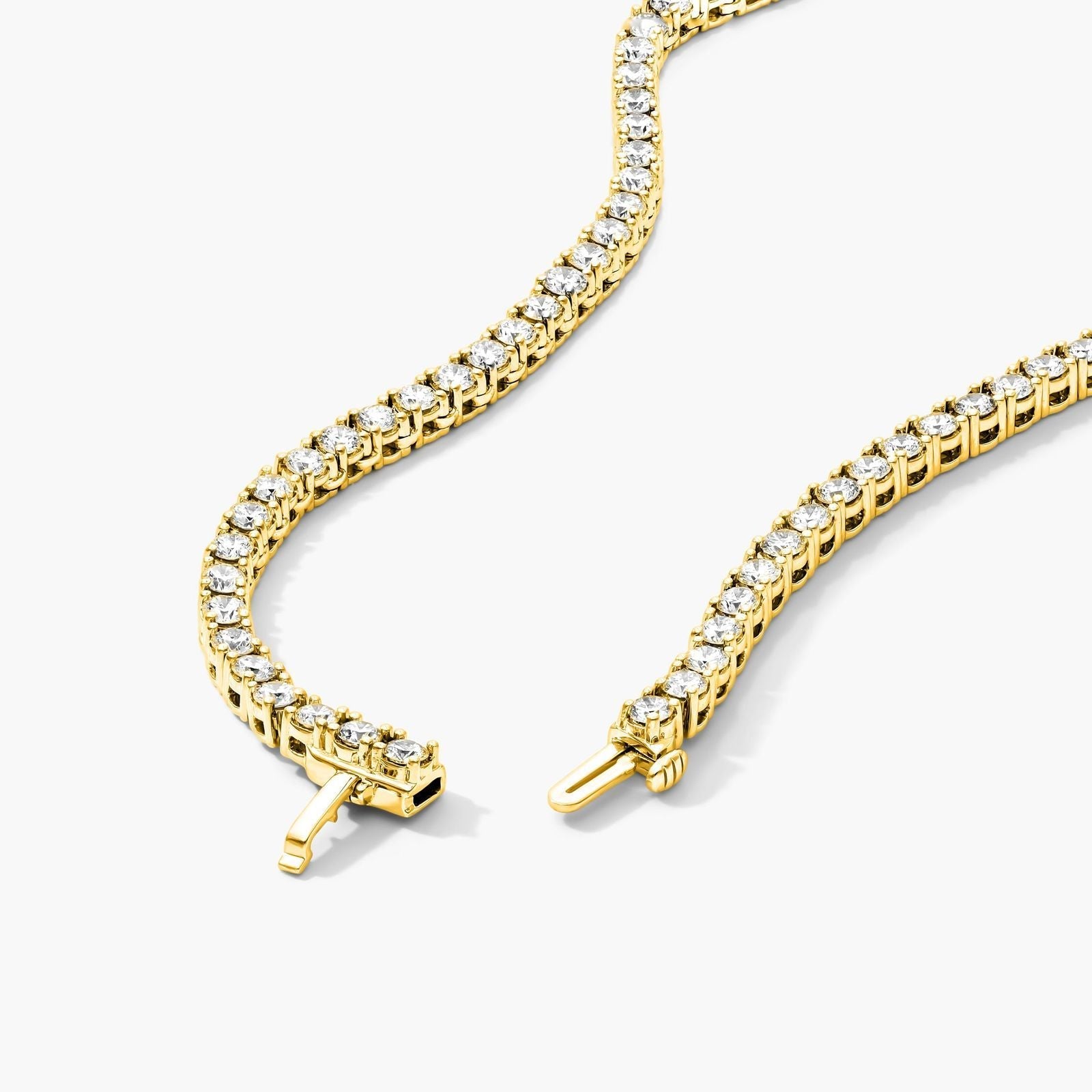 Round Lab Grown Diamond Tennis Necklace, EF Color, VS Clarity, IGI Certificate