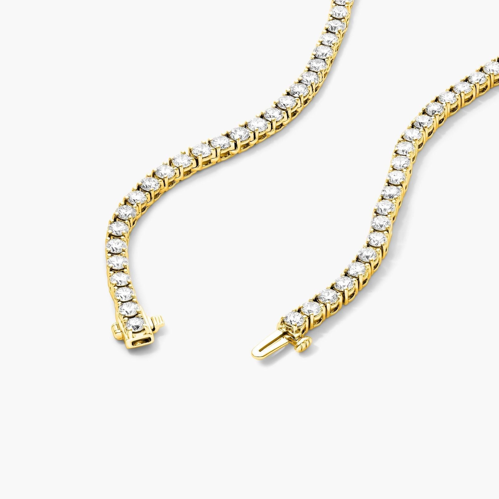 Round Lab Grown Diamond Tennis Necklace, EF Color, VS Clarity, IGI Certificate