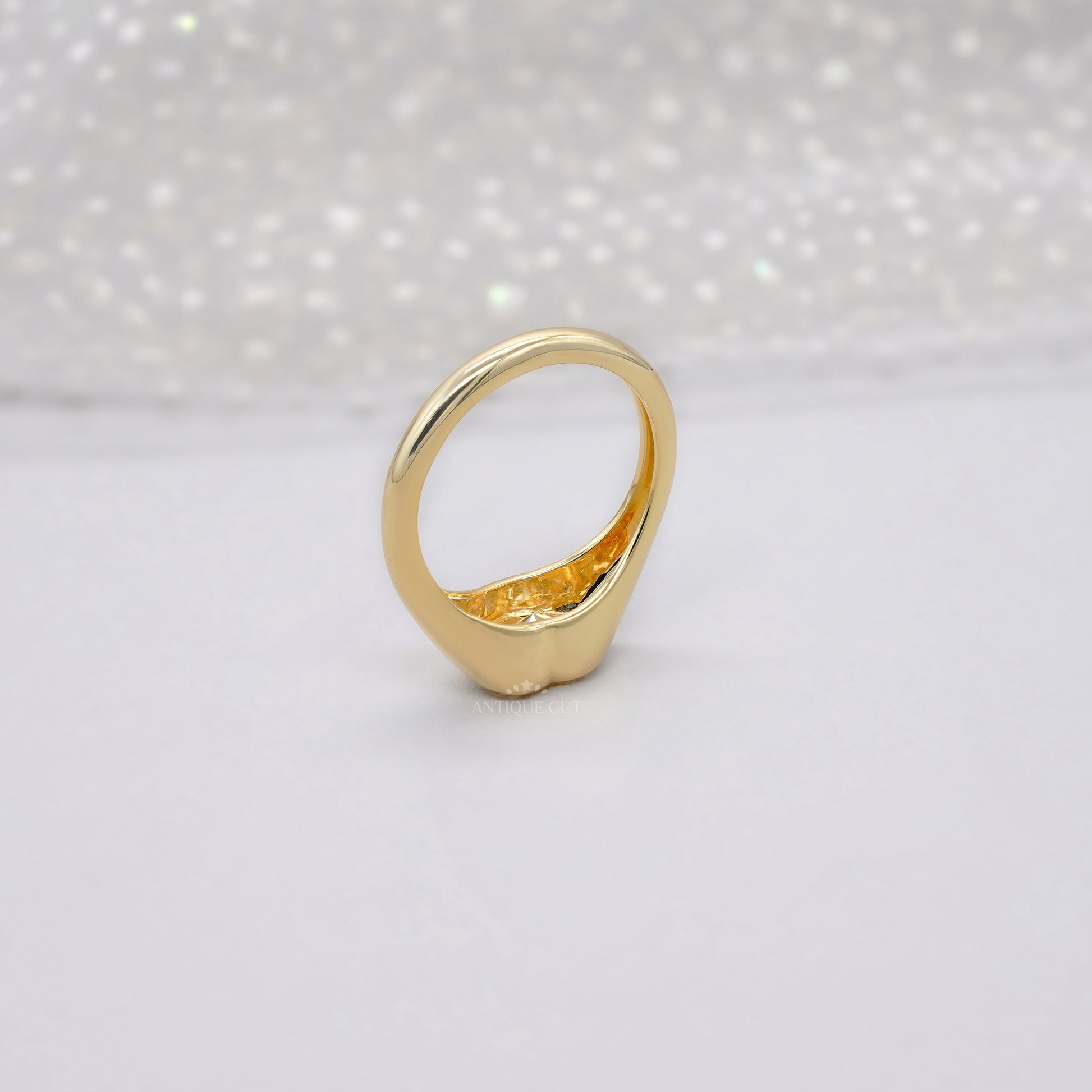Heart 1.00ct Lab Diamond Bezel Ring | Solid Yellow Gold | Modern Love IGI Certified