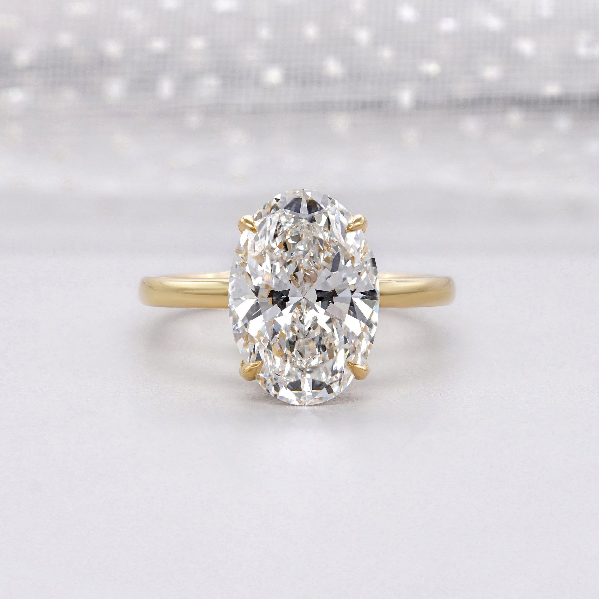 Oval 5.00ct Lab Grown Diamond Solitaire Engagement Ring | IGI Certified