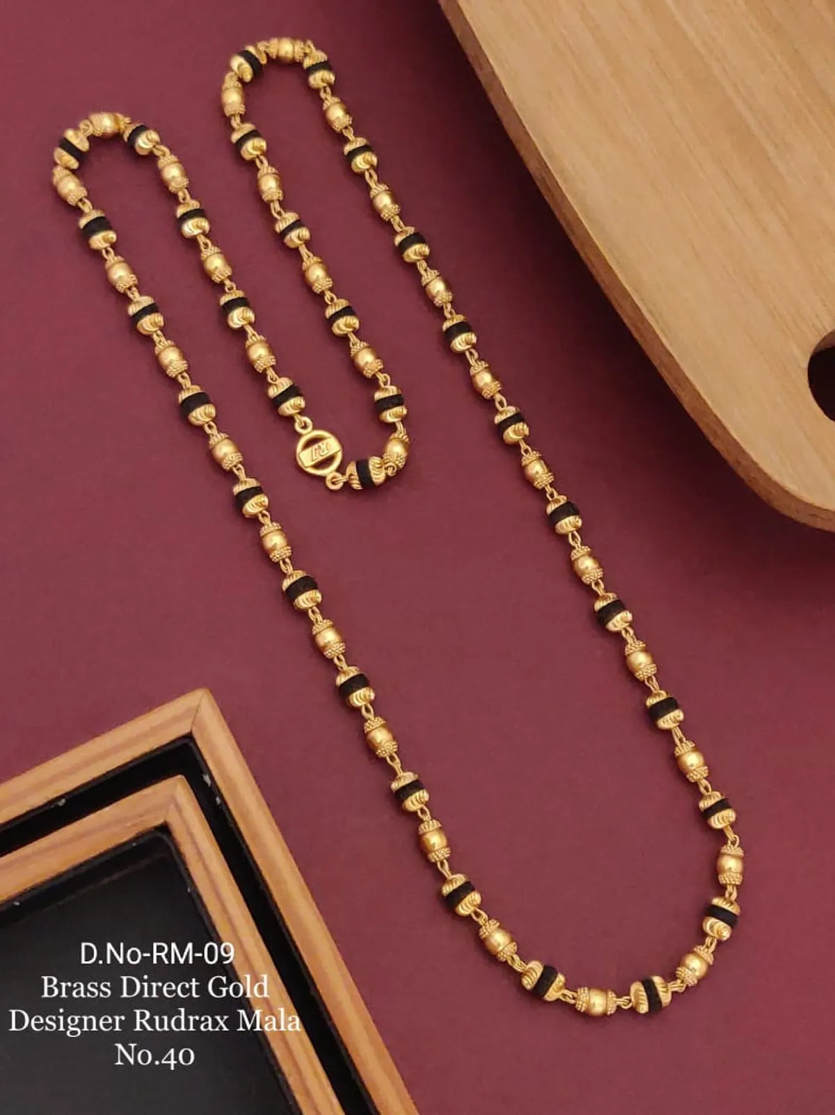 Brass Direct Gold Designer Rudraksh Mala