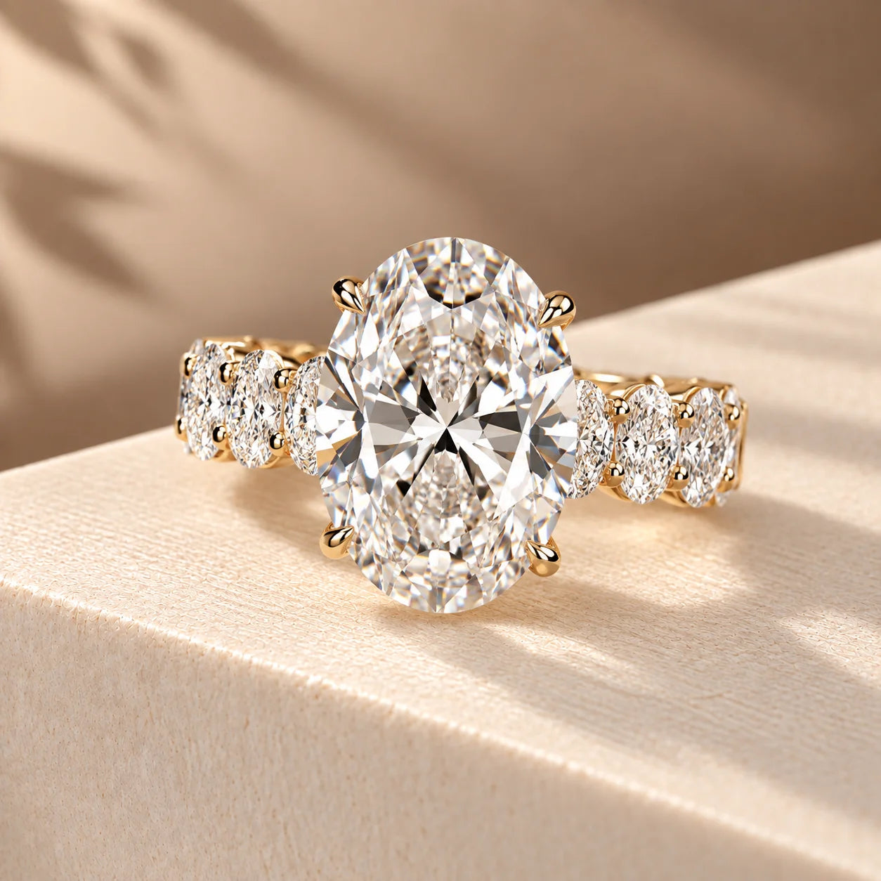 Common :: Unii Jewels 8.00TCW Oval Lab Grown Diamond Pave Engagement Ring