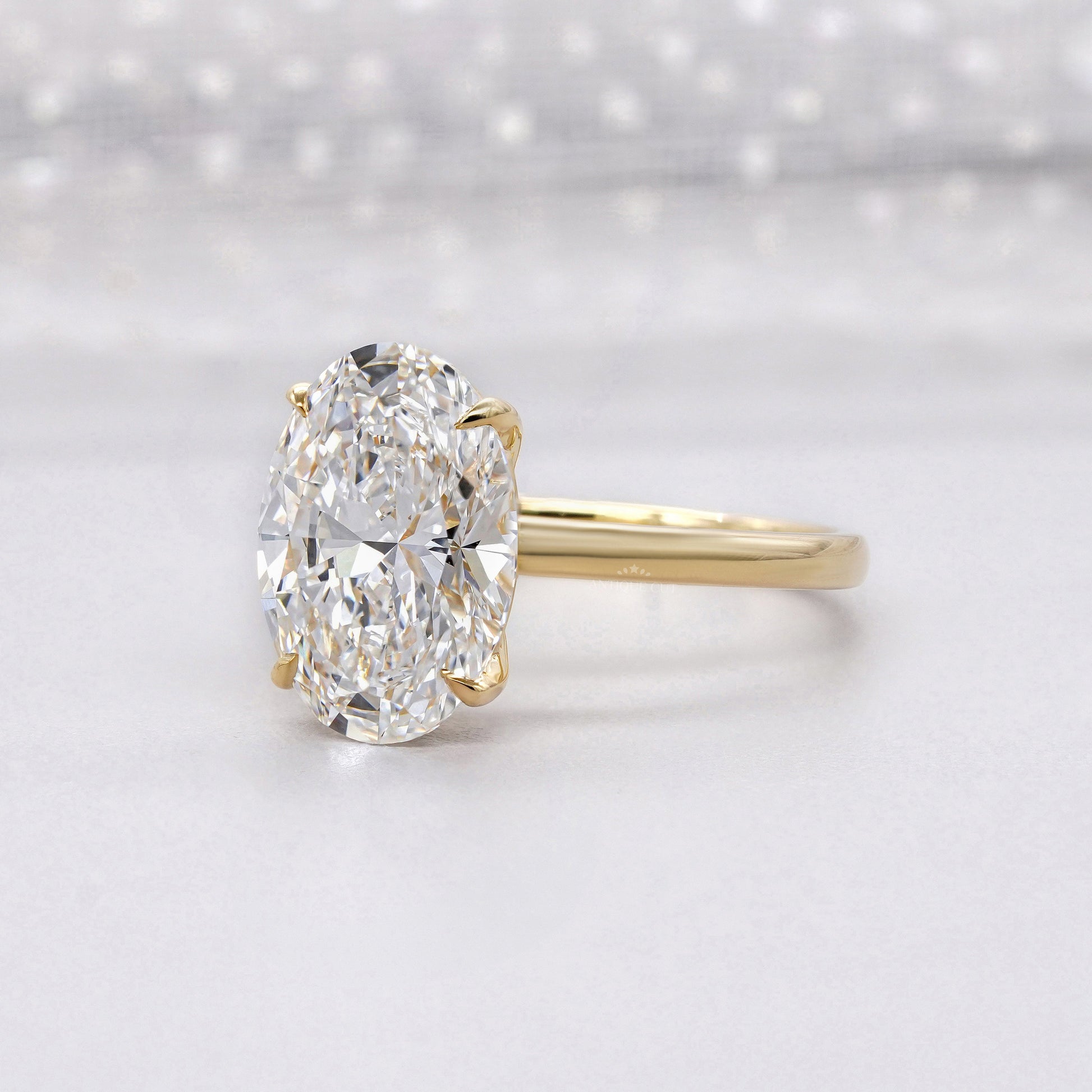 Oval 5.00ct Lab Grown Diamond Solitaire Engagement Ring | IGI Certified