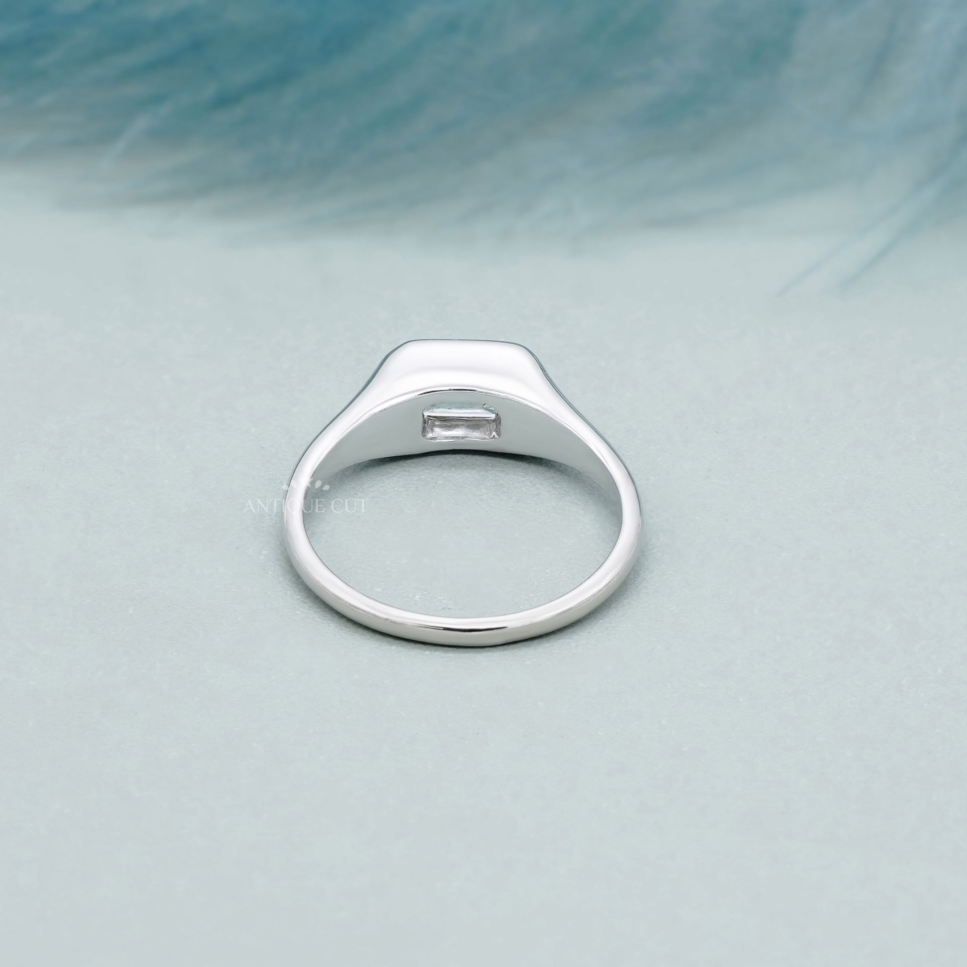 1.00ct Emerald Cut Lab-Grown Diamond Bezel Set Solitaire Ring | Minimalist Engagement Ring