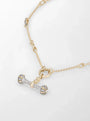 Common :: Diamond dumbbell T-bar chain with lab grown round diamonds