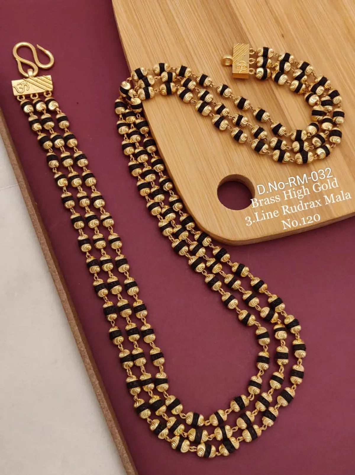 Brass High Gold Rudraksh Mala