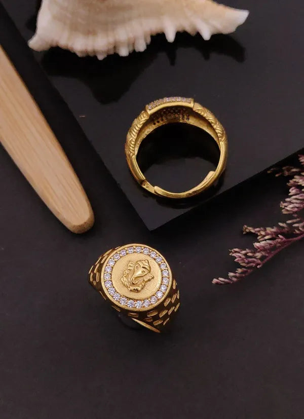 A Diamond Ring with Ganpati ji for Boys & Men
