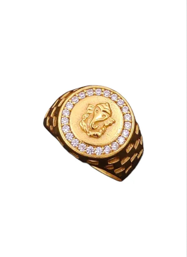 A Diamond Ring with Ganpati ji for Boys & Men