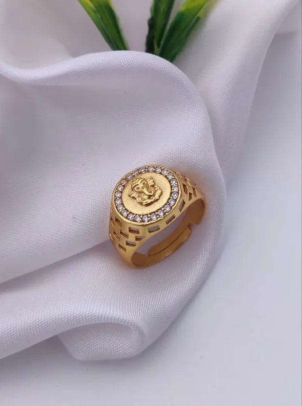A Diamond Ring with Ganpati ji for Boys & Men