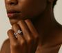 Yellow :: fine jewelry oval lab grown diamond engagement ring hidden halo ring