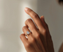 Yellow :: fine jewelry emerald lab grown diamond engagement ring hidden halo ring