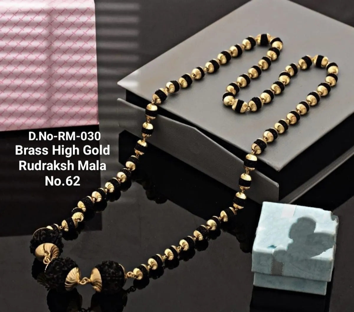 Brass High Gold Rudraksh Mala