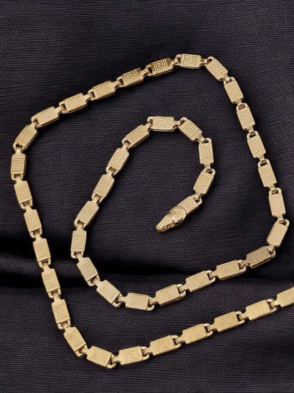 Lock Styled Link Superior Quality Design Golden Color Chain For Men