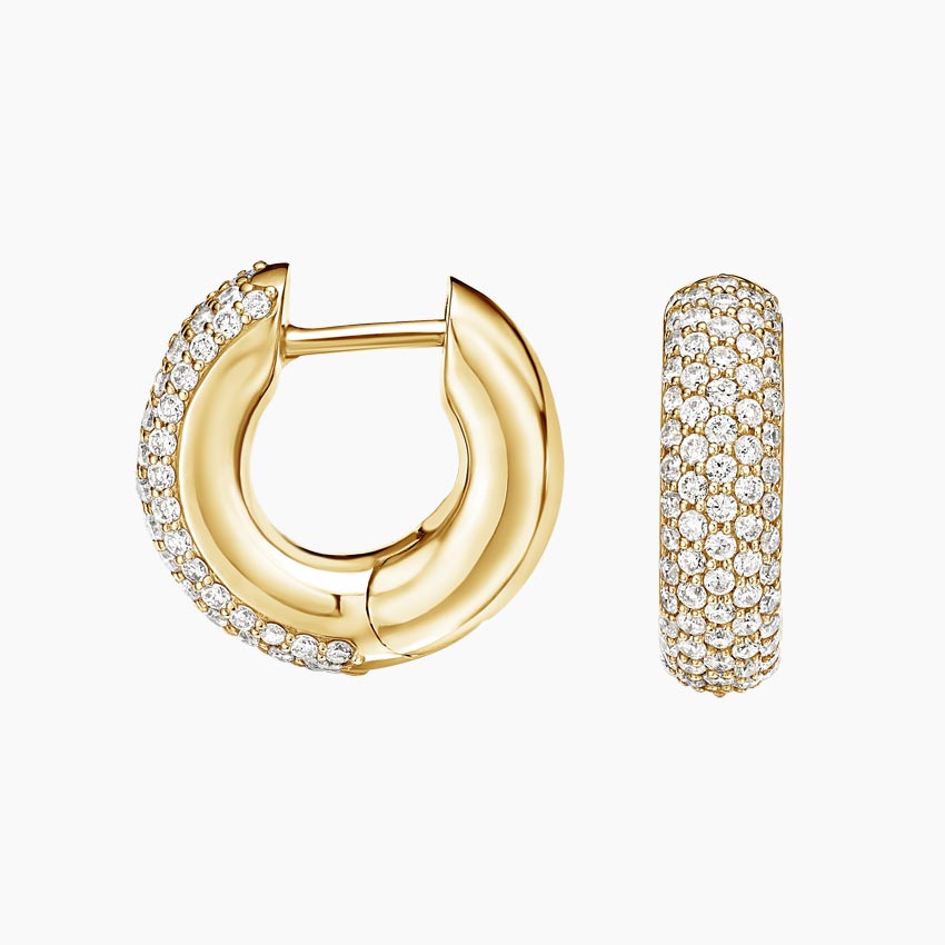 Round Lab Grown Diamond Tube Earrings, EF Color, VS Clarity, IGI Certified