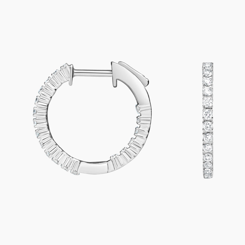 Round Lab Grown Diamond Small Perfect Hoop Earrings, EF Color, VS Clarity, IGI Certified