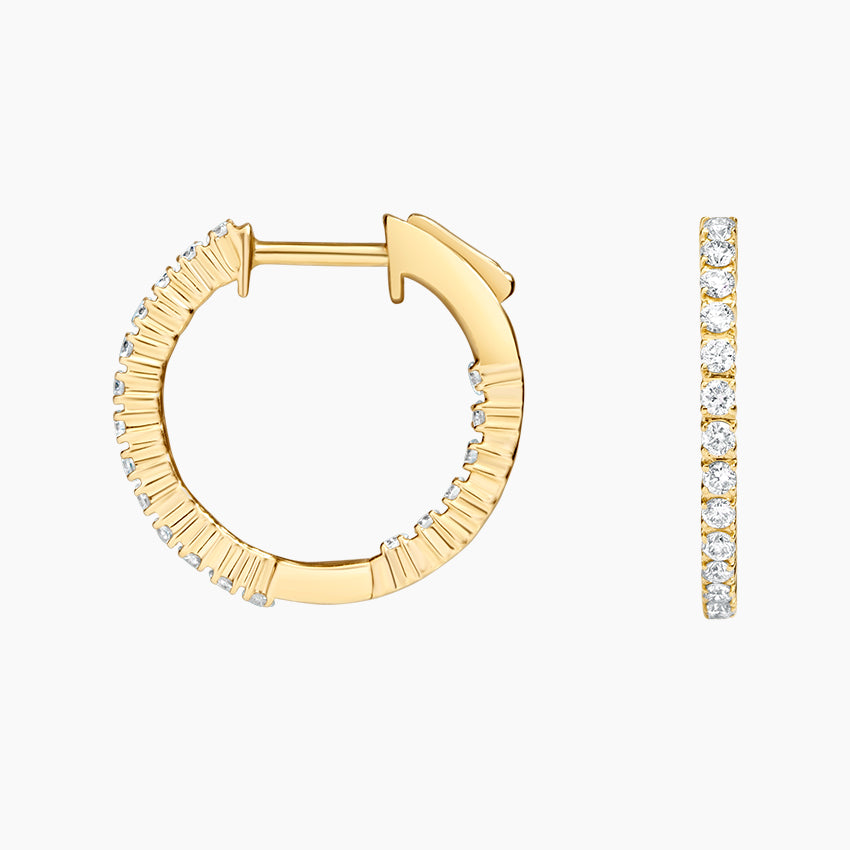 Round Lab Grown Diamond Small Perfect Hoop Earrings, EF Color, VS Clarity, IGI Certified