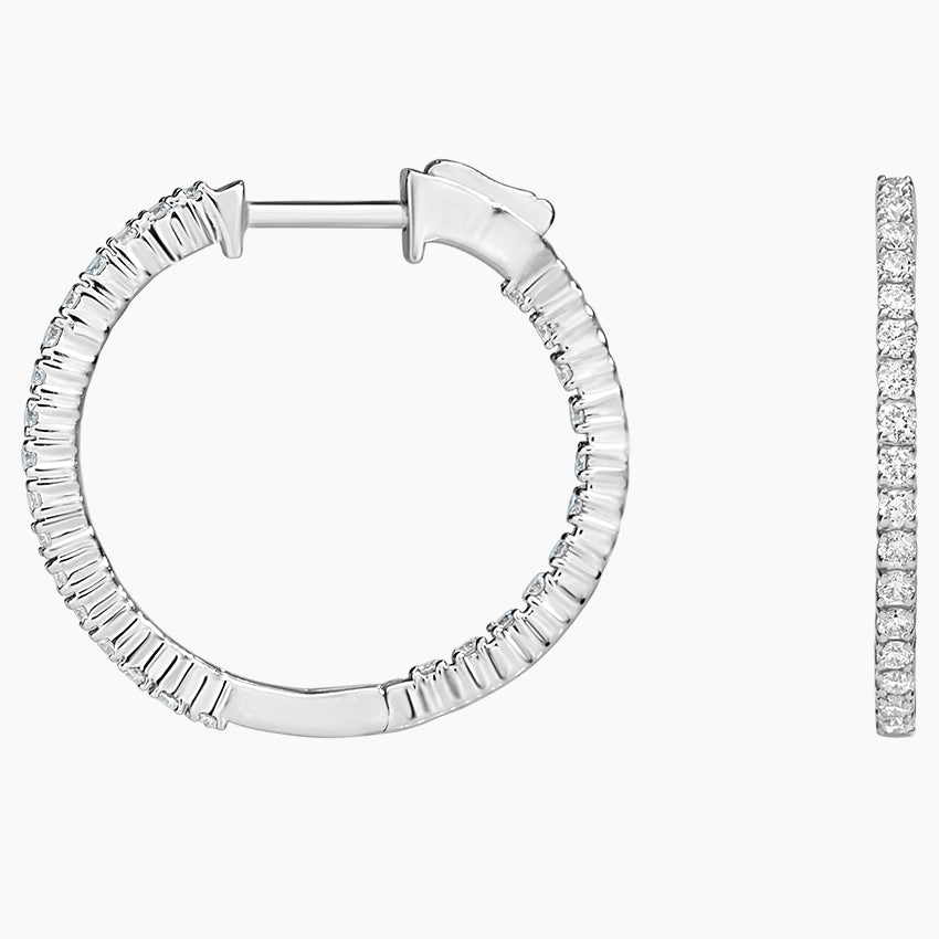 Round Lab Grown Diamond Small Perfect Hoop Earrings, EF Color, VS Clarity, IGI Certified