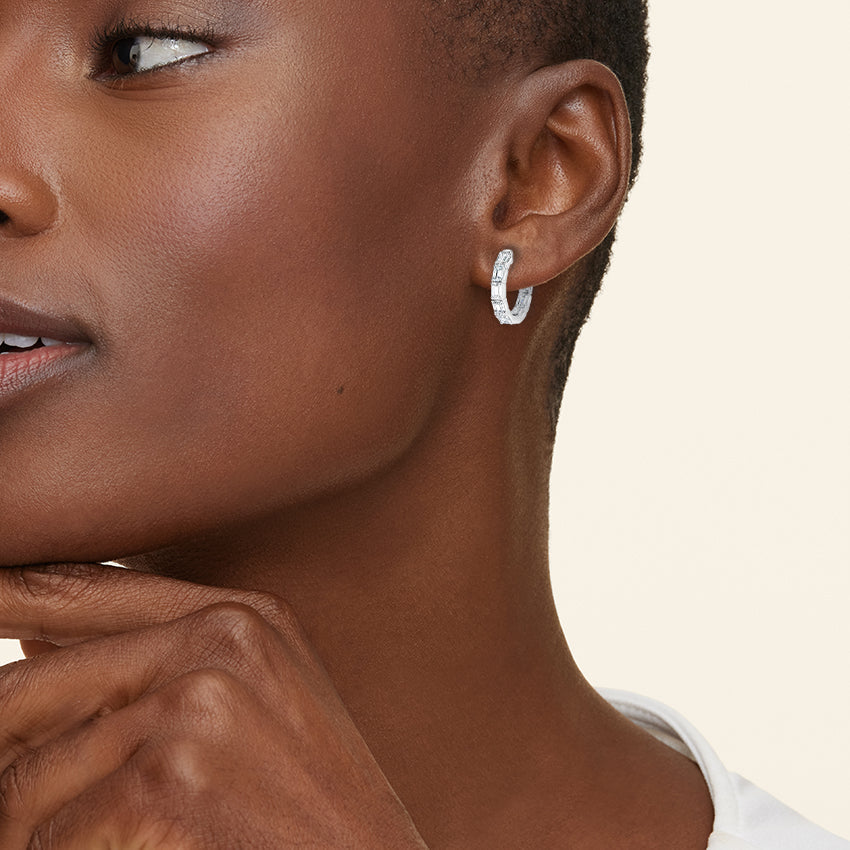 Emerald Lab Grown Diamond Hoop Earrings, EF Color, VS Clarity, IGI Certified