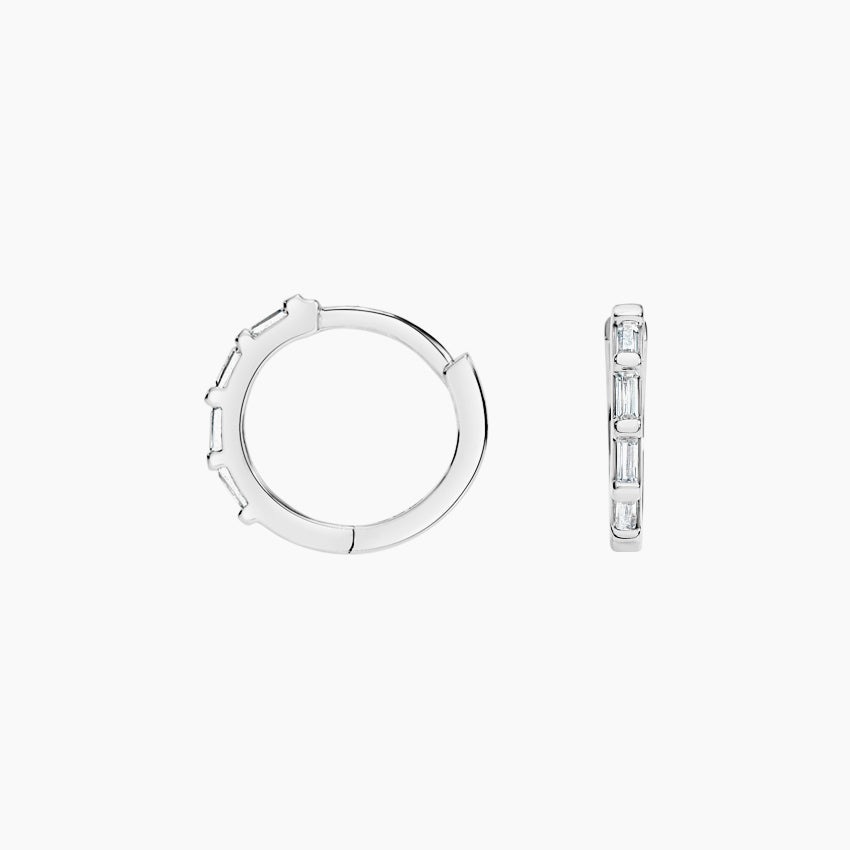 Baguette Diamond Hoop Earrings
